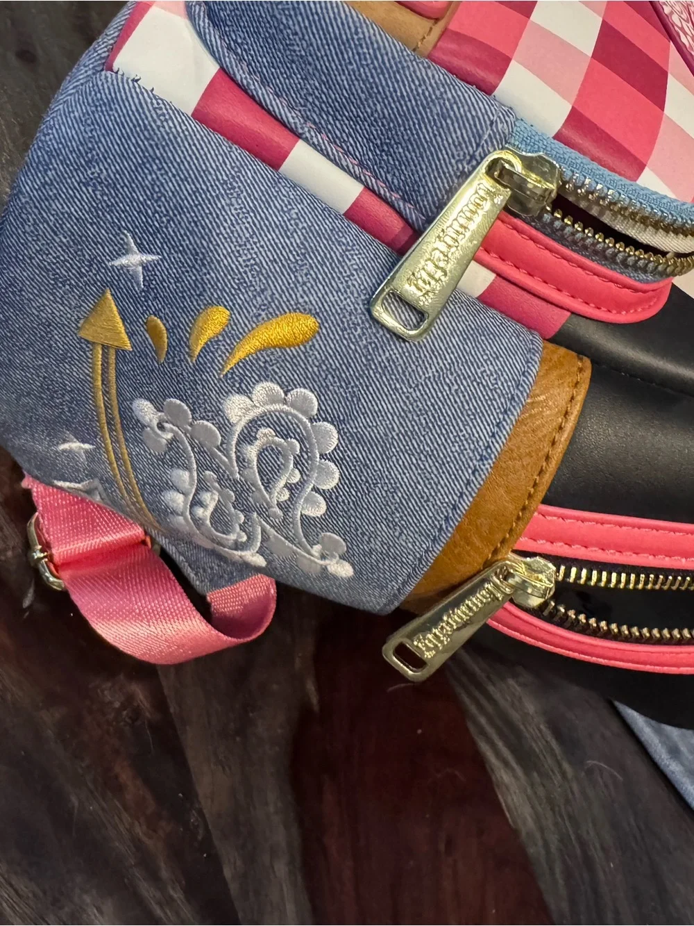 Disney Loungefly Mickey Cowboy Pink Plaid Mini Backpack